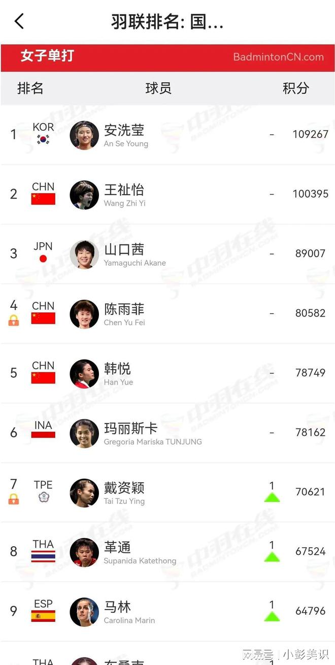 世界羽联更新：中国三项第一何冰娇图欧雅思淡出(图2)